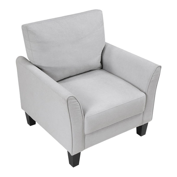 English Elm Chair Textured Polyester Upholstered Accent Seat with Pocket Coil Cushion for Living Rooms B011P581979