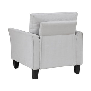 English Elm Chair Textured Polyester Upholstered Accent Seat with Pocket Coil Cushion for Living Rooms B011P581979