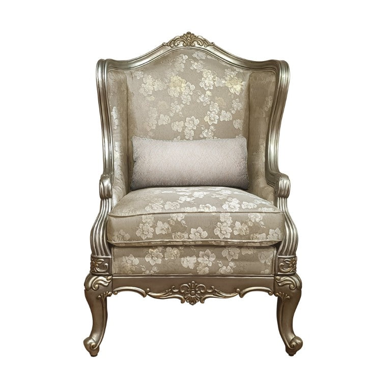 English Elm Accent Chair Jewel Tufted Silk Upholstery Cabriole Legs Old World Glam Living Room B011P581986