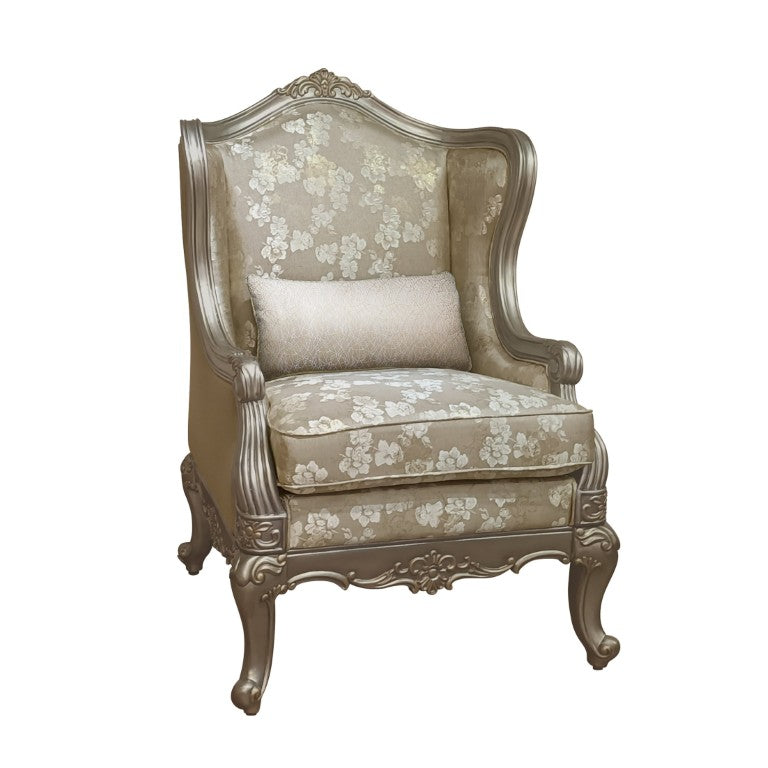 English Elm Accent Chair Jewel Tufted Silk Upholstery Cabriole Legs Old World Glam Living Room B011P581986