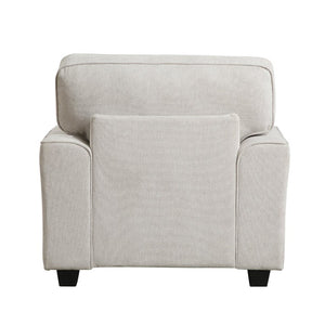 English Elm Chair Upholstered in Sand Chenille with Nailhead Trim and Black Faux Wood Legs B011P581987