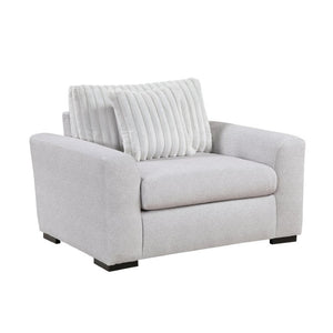 English Elm Chair with Two Tone Microfiber and Corduroy Upholstery on Matte Black Wood Feet B011P581993