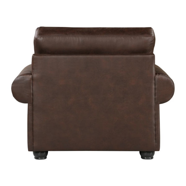 English Elm Swivel Accent Chair Chenille Upholstered Walnut Frame Mid-Century Living Room Seat Dark Brown Microfiber 47.5 L x 40.5 W x 39.5 H B011P581994
