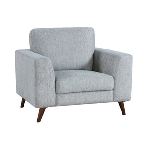 English Elm Swivel Accent Chair Chenille Upholstered Walnut Frame Mid-Century Living Room Seat Blue-gray Chenille 40 L x 34 W x 34 H B011P581996
