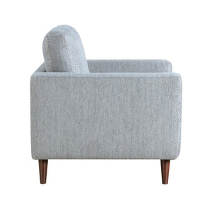 English Elm Swivel Accent Chair Chenille Upholstered Walnut Frame Mid-Century Living Room Seat Blue-gray Chenille 40 L x 34 W x 34 H B011P581996