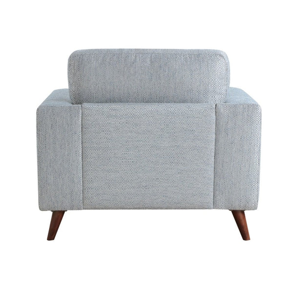 English Elm Swivel Accent Chair Chenille Upholstered Walnut Frame Mid-Century Living Room Seat Blue-gray Chenille 40 L x 34 W x 34 H B011P581996