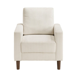 English Elm Swivel Accent Chair Chenille Upholstered Walnut Frame Mid-Century Living Room Seat Beige Solid Wood 32 L x 34 W x 36.5 H B011P581998
