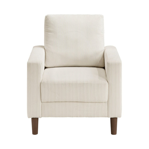 English Elm Swivel Accent Chair Chenille Upholstered Walnut Frame Mid-Century Living Room Seat Beige Solid Wood 32 L x 34 W x 36.5 H B011P581998
