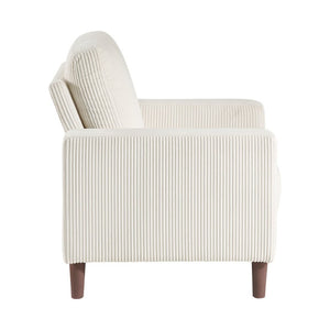English Elm Swivel Accent Chair Chenille Upholstered Walnut Frame Mid-Century Living Room Seat Beige Solid Wood 32 L x 34 W x 36.5 H B011P581998
