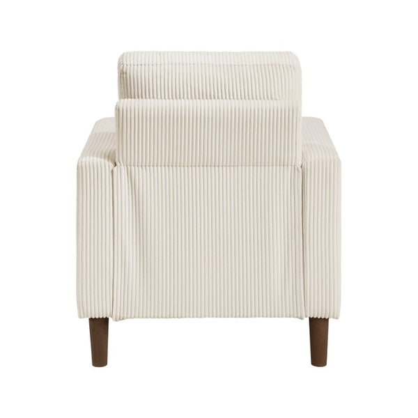 English Elm Swivel Accent Chair Chenille Upholstered Walnut Frame Mid-Century Living Room Seat Beige Solid Wood 32 L x 34 W x 36.5 H B011P581998