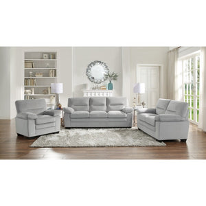 English Elm Chair Pillow Top Arms Textured Gray Polyester Upholstery Transitional Living Room Accent B011P582008