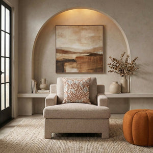 English Elm Swivel Accent Chair Chenille Upholstered Walnut Frame Mid-Century Living Room Seat Taupe Chenille 39 L x 40.5 W x 36 H B011P582015