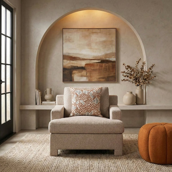 English Elm Swivel Accent Chair Chenille Upholstered Walnut Frame Mid-Century Living Room Seat Taupe Chenille 39 L x 40.5 W x 36 H B011P582015
