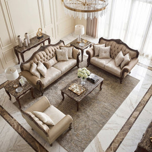 English Elm Chair Button Tufted European Accent Armchair with Jacquard Damask and Crystal Embellishments B011P582016