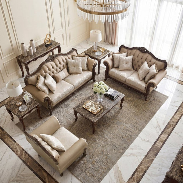 English Elm Chair Button Tufted European Accent Armchair with Jacquard Damask and Crystal Embellishments B011P582016