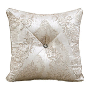 English Elm Chair Button Tufted European Accent Armchair with Jacquard Damask and Crystal Embellishments B011P582016
