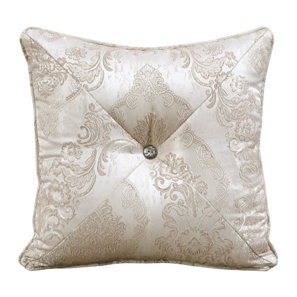 English Elm Chair Button Tufted European Accent Armchair with Jacquard Damask and Crystal Embellishments B011P582016