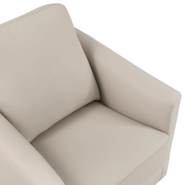 English Elm Swivel Accent Chair Top Grain Leather Barrel Arm Design with Pocket Coil Seat Support B011P582020