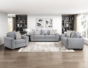 English Elm Chair Oversized Chenille Accent Seat with Nailhead Trim and Solid Wood Legs for Living B011P582021