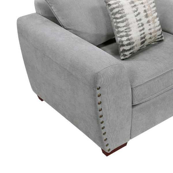 English Elm Chair Oversized Chenille Accent Seat with Nailhead Trim and Solid Wood Legs for Living B011P582021