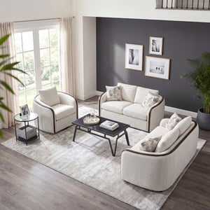 English Elm Swivel Accent Chair Chenille Upholstered Walnut Frame Mid-Century Living Room Seat Beige Chenille 42 L x 39 W x 34 H B011P582025