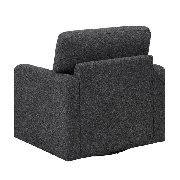 English Elm Swivel Barrel Lounge Chair Boucle Fabric Coil Cushion Seat for Living Room Comfort B011P582030