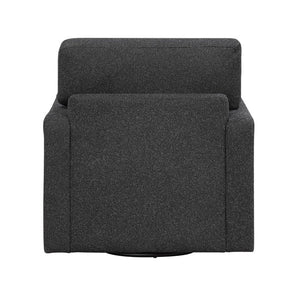 English Elm Swivel Barrel Lounge Chair Boucle Fabric Coil Cushion Seat for Living Room Comfort B011P582030