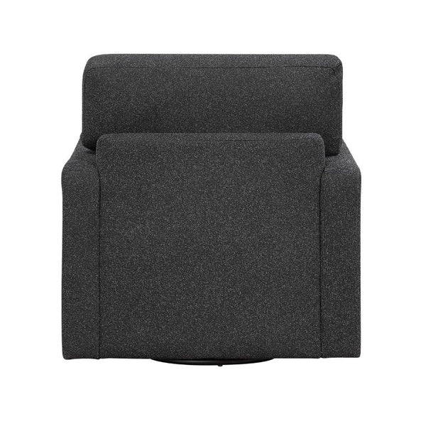 English Elm Swivel Barrel Lounge Chair Boucle Fabric Coil Cushion Seat for Living Room Comfort B011P582030