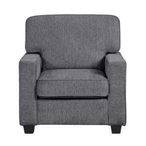 English Elm Chair Upholstered in Dark Gray Chenille with Pocket Coil Support and Faux Wood Feet B011P582037