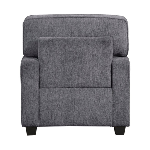 English Elm Chair Upholstered in Dark Gray Chenille with Pocket Coil Support and Faux Wood Feet B011P582037