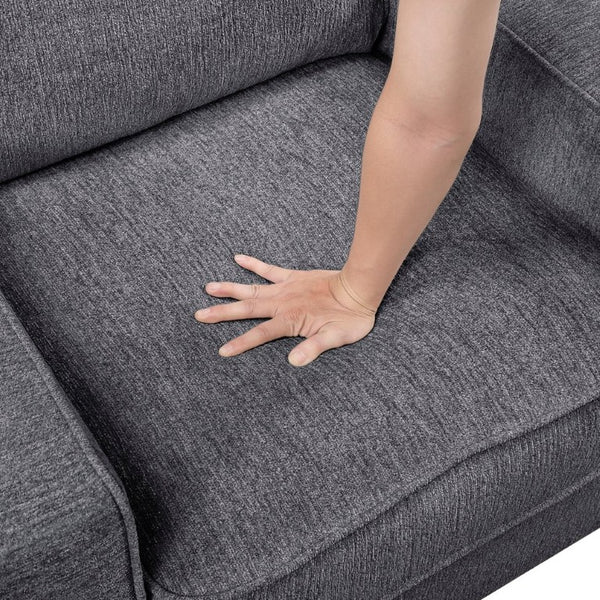 English Elm Chair Upholstered in Dark Gray Chenille with Pocket Coil Support and Faux Wood Feet B011P582037