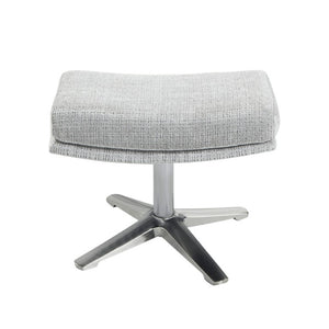 English Elm Swivel Accent Chair and Ottoman Set Soft Chenille Upholstery on Polished Silver Base B011P582748