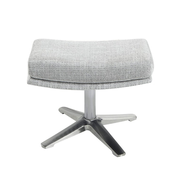 English Elm Swivel Accent Chair and Ottoman Set Soft Chenille Upholstery on Polished Silver Base B011P582748