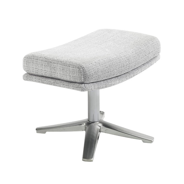English Elm Swivel Accent Chair and Ottoman Set Soft Chenille Upholstery on Polished Silver Base B011P582748