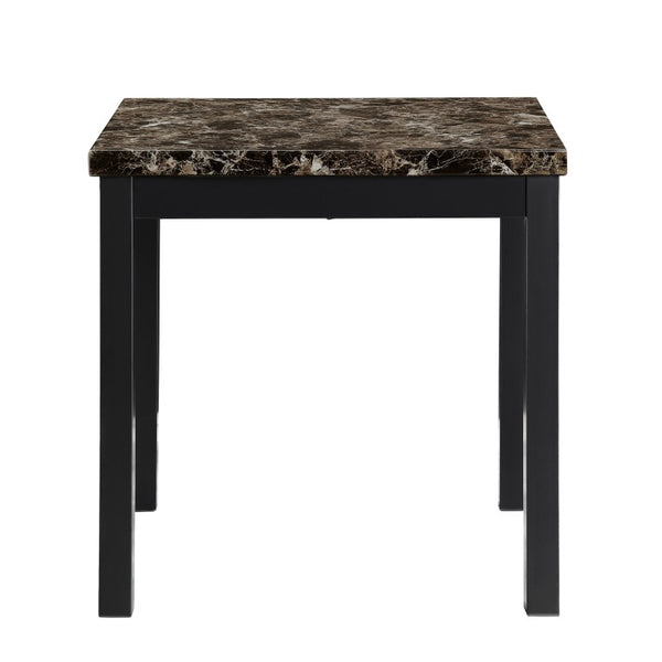 English Elm Occasional 3 Piece Faux Marble and Matte Black Metal Living Room Table Set B011P582774