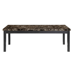 English Elm Occasional 3 Piece Faux Marble and Matte Black Metal Living Room Table Set B011P582774