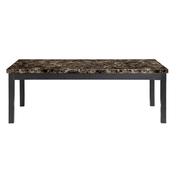 English Elm Occasional 3 Piece Faux Marble and Matte Black Metal Living Room Table Set B011P582774