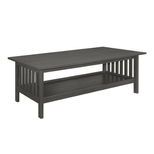 English Elm Occasional 3 Piece Arts and Crafts Table Set with Slat Detail and Antique Gray Wood B011P582779