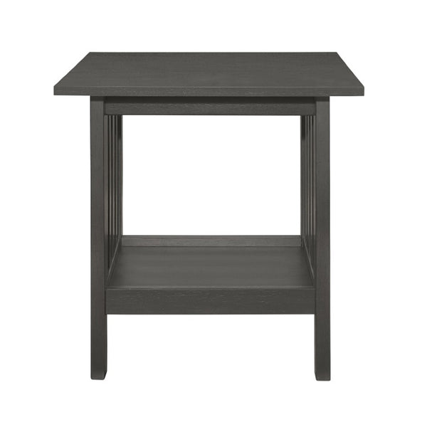 English Elm Occasional 3 Piece Arts and Crafts Table Set with Slat Detail and Antique Gray Wood B011P582779