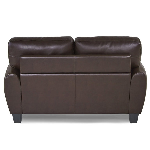 English Elm Dark Brown Faux Leather Loveseat Retro Modern 2 Seater with Solid Wood Frame B011P582787