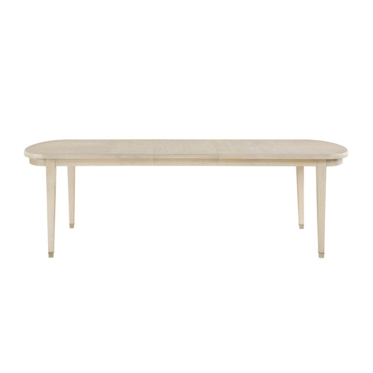 English Elm 1Pc Extendable Oak Veneer Dining Table Seats Eight with Clean Contemporary Lines B011P582789