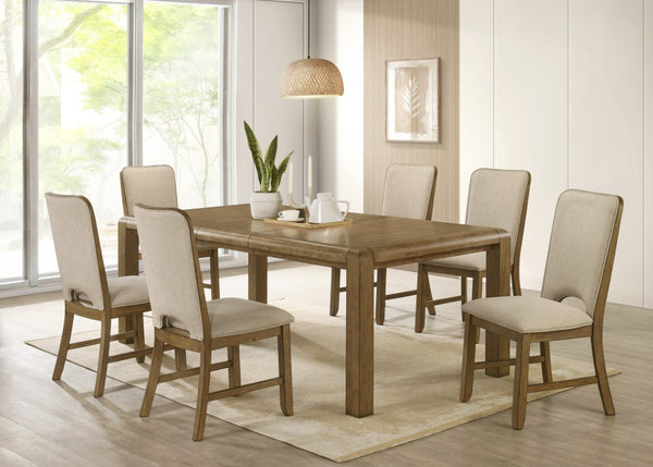 English Elm 1Pc Extendable Rectangular Dining Table Plank Top Warm Brown Farmhouse Modern B011P582807