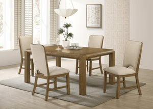 English Elm 1Pc Extendable Rectangular Dining Table Plank Top Warm Brown Farmhouse Modern B011P582807