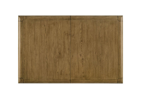 English Elm 1Pc Extendable Rectangular Dining Table Plank Top Warm Brown Farmhouse Modern B011P582807