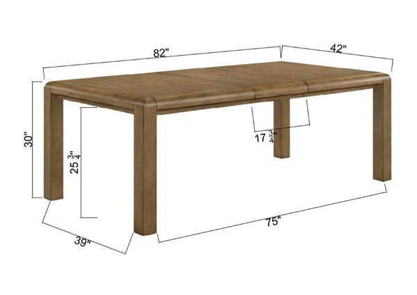 English Elm 1Pc Extendable Rectangular Dining Table Plank Top Warm Brown Farmhouse Modern B011P582807