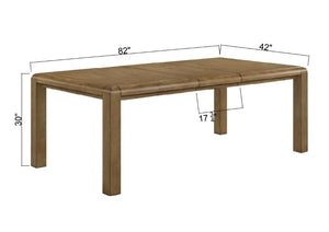 English Elm 1Pc Extendable Rectangular Dining Table Plank Top Warm Brown Farmhouse Modern B011P582807