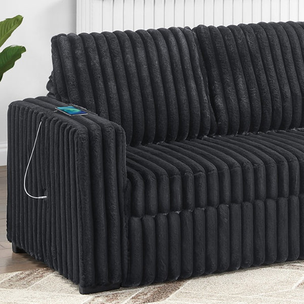 English Elm Sleeper Sofa Convertible Pull Out Bed Jumbo Corduroy Channel Tufted Living Room B011P584201