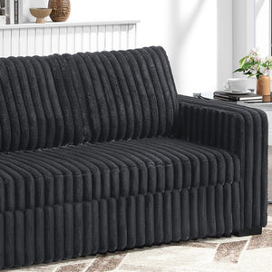 English Elm Sleeper Sofa Convertible Pull Out Bed Jumbo Corduroy Channel Tufted Living Room B011P584201