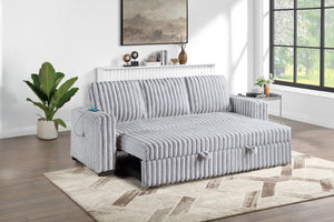 English Elm Sleeper Sofa with Pull Out Bed Jumbo Corduroy Channel Tufted Living Room Couch B011P584202