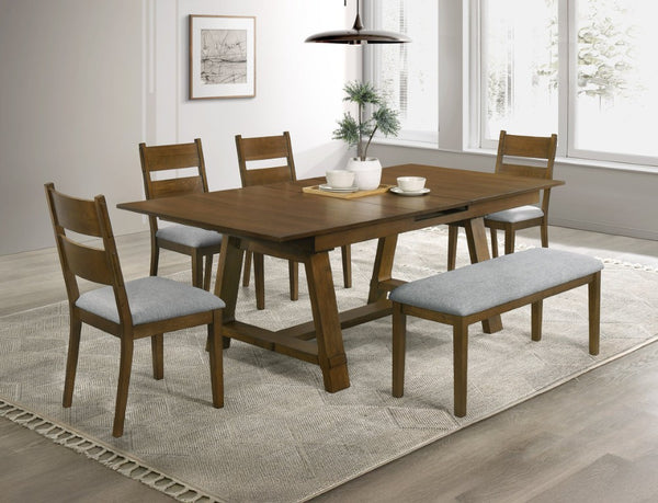 English Elm 1Pc Upholstered Dining Bench Solid Wood Frame Padded Seat Farmhouse or Modern Table B011P584215